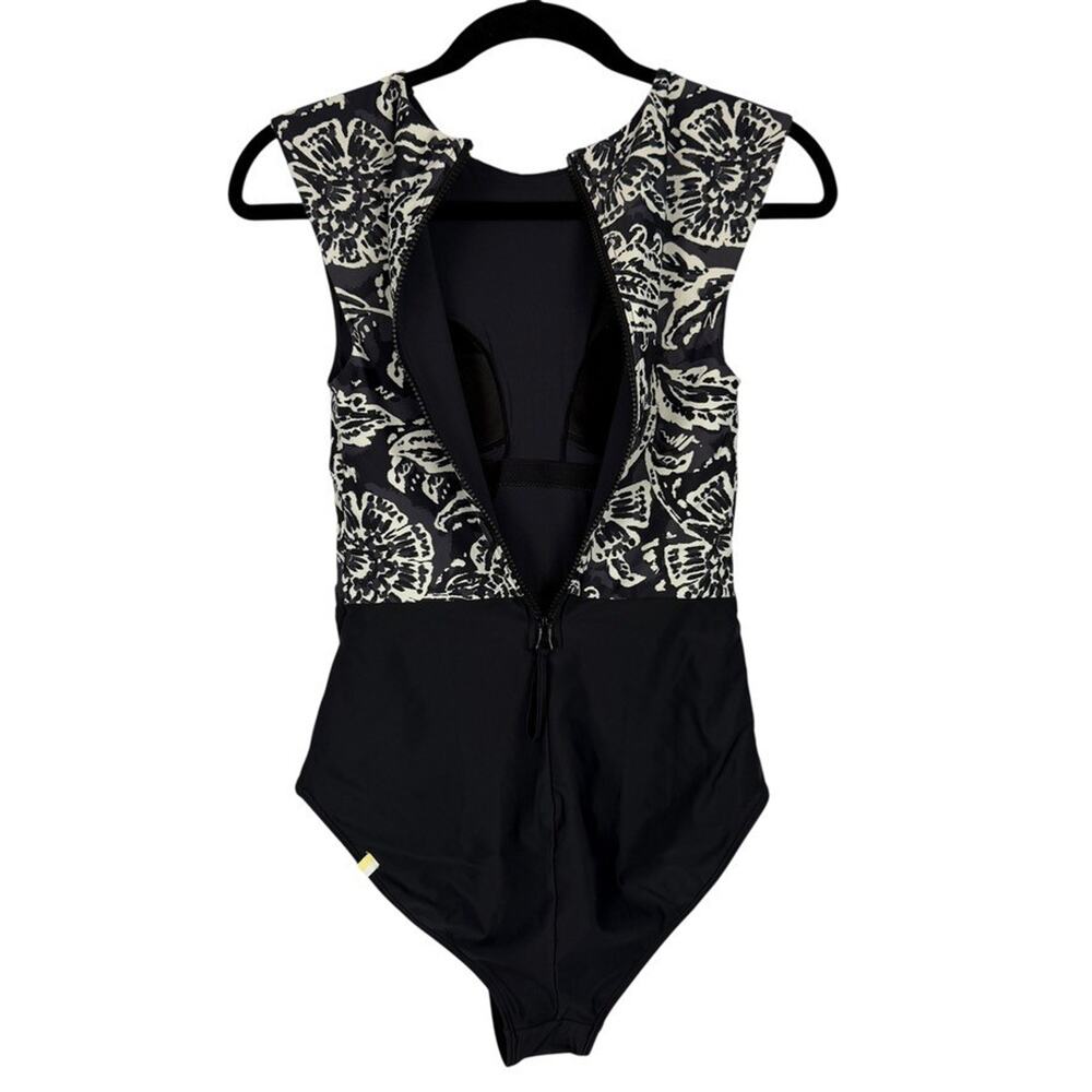 SUMMERSALT The Surf One Piece Swimsuit Womens Black White 6 Tank Modest Swim - Picture 7 of 8